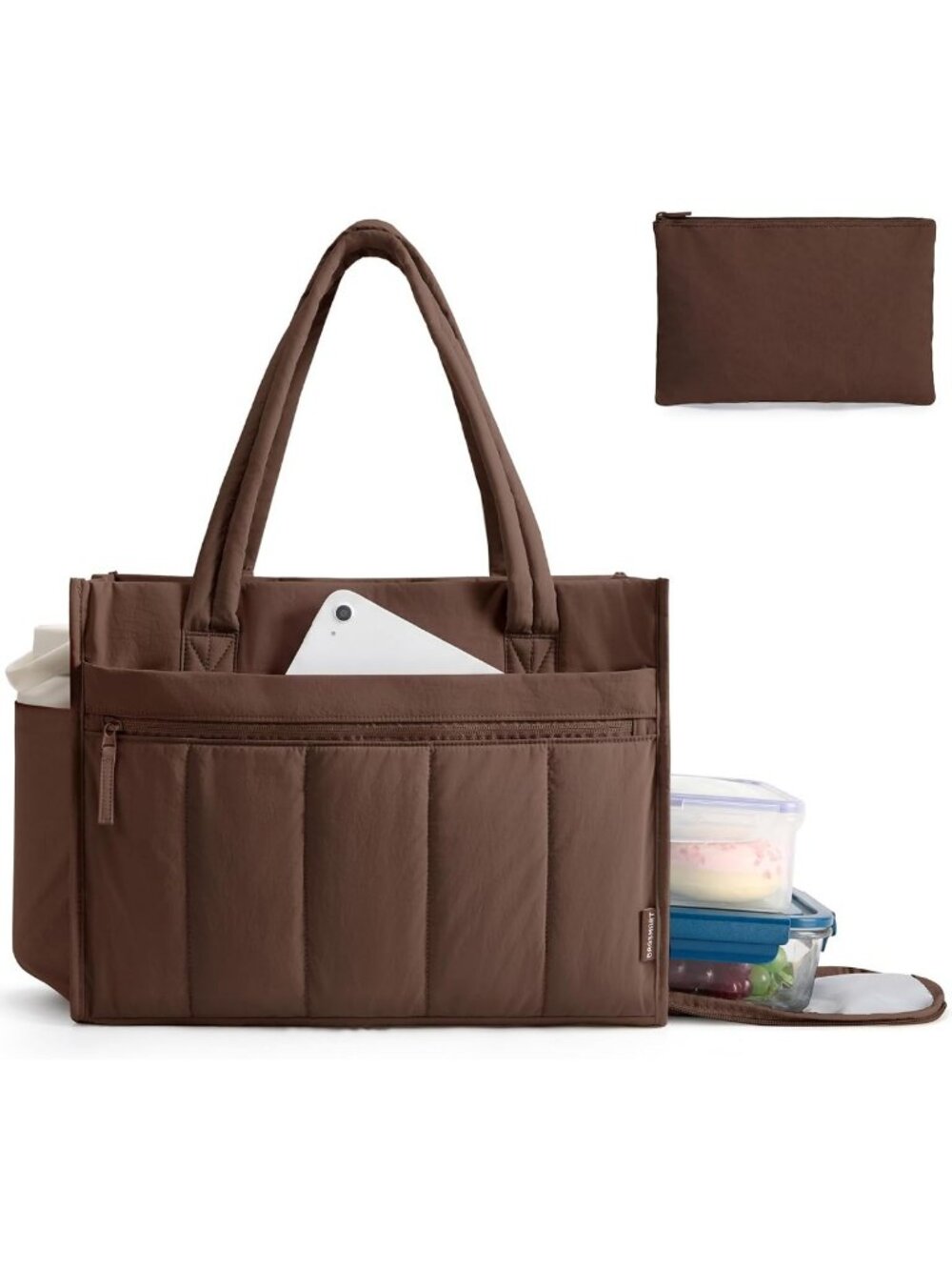 Stylish Puffer Tote Bag for Women | Large 15.6" Laptop Work Purse